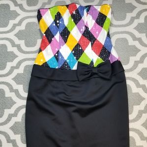 Jenna Benjamin Strapless Sequin Dress